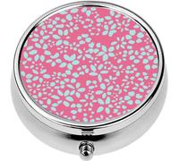 Mini Portable Pill Case Box for Purse Vitamin Medicine Metal Small Cute Travel Pill Organizer Container Holder Pocket Pharmacy Ditsy Flower Simple Floral Flower silhouett