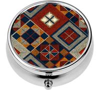 Mini Portable Pill Case Box for Purse Vitamin Medicine Metal Small Cute Travel Pill Organizer Container Holder Pocket Pharmacy Patchwork Style