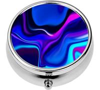 Mini Portable Pill Case Box for Purse Vitamin Medicine Metal Small Cute Travel Pill Organizer Container Holder Pocket Pharmacy Abstract Natural Luxury Style The Swirls Marble The