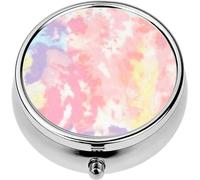 Mini Portable Pill Case Box for Purse Vitamin Medicine Metal Small Cute Travel Pill Organizer Container Holder Pocket Pharmacy Floral Seamless with Chinese Hibiscus Rose Flowers Stock Illu