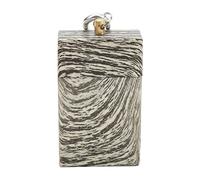 Mini Portable Pocket Ashtray, Stainless Steel Pocket Ashtray Cigarette Holder with Mountaineering Buckle for Home Office Outdoor Travel (Marble)