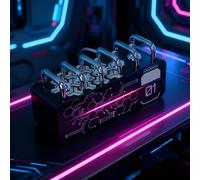 Mini Portable Power Strip, 5-Port USB Hub with Ambient Lighting and Independent Switch, Creative Metal Handle Design for Studio and Gaming Room