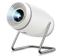 Mini Projector, 4K Support Portable Projector with WiFi 6 and Bluetooth, Auto Keystone 130'' Screen 180° Rotatable Smart Cinema Projector for Home Bedroom Outdoor
