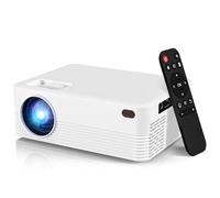 Mini Portable Projector with Wifi and Bluetooth, Native 1080P Full HD Smart Projector , 300 ANSI, Compatible with Smartphone, HDMI, USB for Home, Bedroom, Outdoor Use （White）