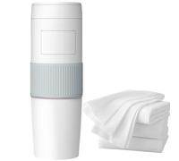 Mini Portable Towel Warmer, 15W Compressed Towel Heater with 160ML Capacity, Automatic Temperature Detection, 950mAh Disposable Face Towelette Warmer for Travel, Beauty Salon, Home