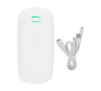 Mini Portable USB Charging Double - Sided Thermostatic Electric Hand Warmer, Rechargeable Hand Heater with 4000mAh Battery, Adjustable 50℃ - 60℃ Heat for Office Home (White)
