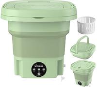 Mini Portable Washing Machine, Foldable with 3 Modes Cleaning Half Automatic Washt, Travel Washing Machine with Soft Spin Dry for Socks, Underwear, Baby Clothes green