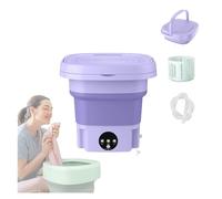 Mini Portable Washing Machine, Portable Wash Machine 8L with 3 Modes Deep Cleaning, Travel Washing Machine for Underwear,Baby,Travel,Camping,RV,Purple