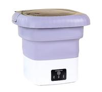 Mini Portable Washing Machine, Small Washer,with Spin Dry for Socks, Baby Clothes, Towels (Color : Purple)