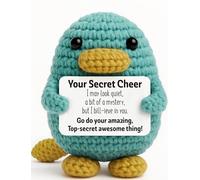 Mini Positive Crochet Platypus Plush with Affirmation Message Card, Unique Discreet Support Gift for Friends, Students, Go do Your Thing Encouragement Present