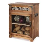 Mini Potato and Onion Storage Bin, 12.2"W x 6.5"D x 16"H (Rustic Color) | Wooden Potato Storage Box for Kitchen Countertops, Vegetable Storage Bins