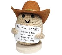 Mini Potato Plush, Funny Emotional Support Crochet Animals, Encouragement Best Friend Birthday Gifts for Women Coworkers Friendship, Cute Stuff for Men Boyfriend, Home Office Desk Decor