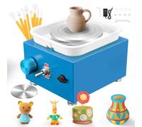 Mini Pottery Wheel, Adjustable 2000 RPM Potters Wheel with Powerful Motor, 10cm & 6.5cm Turntables & Sculpting Tools, Ceramic Pottery Kit for Kids and Adults