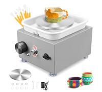 Mini Pottery Wheel, Couleeur 2000RPM & 10/6.5cm Turntable Electric Pottery Wheel, Adjustable Speed Pottery Wheel with Shaping Tools for Pottery DIY Shops, Pottery Teaching(Gray)