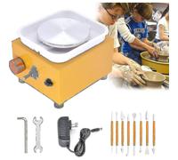 Mini Pottery Wheel, Electric Pottery Machine 2000rpm Ceramic Wheel Machine Turntable Diy Clay Tool With Removable Abs Basin, 10cm Pottery Plate (yello