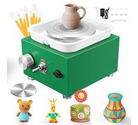 Mini Pottery Wheel for Kids & Adults, Electric Potters Wheel, 0-2000RPM | Compact metal pottery wheel with 0-2000 RPM, 2 turntables and 8 clay tools for DIY ceramics, school and home crafts