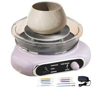 Mini Pottery Wheel for Kids and Adults, Complete Pottery Kit with Tools, Foot Pedal, Electric Turntable Potter's Wheel, Diy Ceramic Clay Set for Beginners, School & Home Use