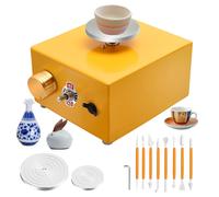 Mini Pottery Wheel Machine, Electric Ceramic Pottery Wheel with 6.5cm & 10cm Turntables, DIY Clay Tool for Ceramic Art Craft, Beginners Students