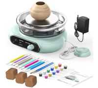 Mini Pottery Wheel Machine Kit, Electric Clay Wheel with Foot Pedal, Turntable Rotation Ceramic Adjustable Speed, Tiny Clay Spinner Tools for Ceramic Pottery Making, Pottery kit for Kids and Adults