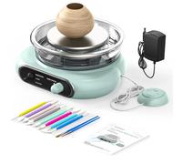 Mini Pottery Wheel Machine Kit, Electric Clay Wheel with Foot Pedal, Turntable Rotation Ceramic Adjustable Speed, Tiny Clay Spinner Tools for Ceramic Pottery Making, Pottery kit for Kids and Adults
