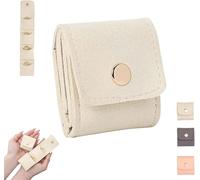 Mini Pouch Small Jewelry Bags Foldable Multifunctional Travel Clear Jewelry Storage Bag,Mini Travel Jewelry Bag, Effortlessly Open and Close The Pouch with One Hand,White