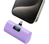 Mini Power Bank for iPhone 15 Series,Upgraded 5200mAh PD USB C Portable Charger Built-in USB-C Connector,Battery Pack Compatible with iPhone 15/15 Plus/15 Pro/15 Pro Max/Samsung,Android -Purple