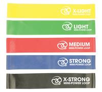 Mini Power Resistance Band Set (Pack of 5) Fitness Mad Multi One Size