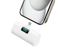 Mini Powerbank 5200 mAh, Small Power Bank USB C PD External Battery, Compact LCD Digital Display Battery Pack Compatible with iPhone 15/16/17 Series, Samsung S25/24 Series, Note, Huawei White