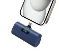 Mini Powerbank 5200 mAh, Small Power Bank USB C PD External Battery, Compact LCD Digital Display Battery Pack Compatible with iPhone 15/16/17 Series, Samsung S25/24 Series, Note, Huawei Blue