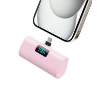 Mini Powerbank 6000 mAh, Small Power Bank USB C PD External Battery, Compact LCD Digital Display Battery Pack Compatible with iPhone 15/16/17 Series, Samsung S25/24 Series, Note, Huawei, iPad Pink