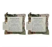 Mini Prayer Quilt with Cross Inside, Handmade Pocket Prayer Quilts with Cross Inside Vintage Pocket Scripture Quilts Sympathy Remembrance Christian Gifts for Friends and Family (2pcs-10cm)