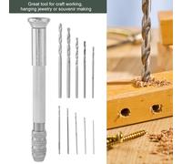 Mini Precision Hand Twist Drill with 10Pcs Drills Bits Punching Tool