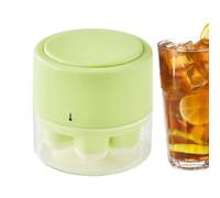 Mini Press Tray Easy Release - PP Yellow Green 7.5x7.4cm 103g With Lid - Simple Ice Maker Mold For Freezer - Compact Home Íce Cube Container