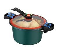 Mini Pressure Cooker 3.5L Fast Heating Pressure Pot with Lock Handles Non-Stick Stockpot with See-Through Lid for Gas Induction Electric Stoves Green Kitchen