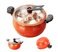Mini Pressure Cooker,7L Enamel Pressure Cooker,Non-Stick Fast Heating Pumpkin Soup Pot,with Lock Handles and Glass Lid,Multifunctional,for Soups Stews & Food Prep