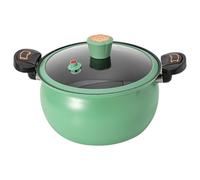Mini Pressure Cooker, 8L Fast Heating Pressure Pot with Lock Handles, Non-stick Stockpot with See-Through Lid for Gas, Induction, Electric Stoves, Green