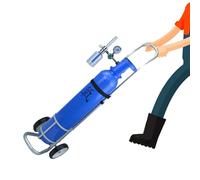 Mini Printer Oxygen Cylinder Rack Metal Tank Holder with Wheels, Single Bottle D/E Cart, Rolling for Portable