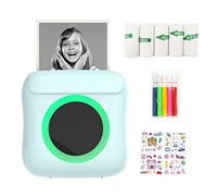 Mini Printer Portable Label Printer, Thermal Printer 3.1In Bluetooth Label Maker, Pocket Printer 200dpi Mini Inkless Printer, Instant Sticker Printer Compatible With Android And Ios (Blue)