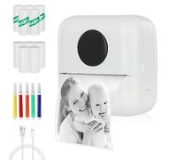 Mini Printer Portable Thermal Printer with 10 Rolls Paper and Pocket | Small Sticker Printer Size 82mm for Home Office School Organization