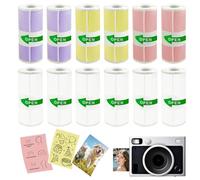Mini Printer Sticker Paper Roll,12 Rolls Thermal Paper for Children 57 X 25mm,Thermal Printer Sticker Roll for Mini Printers Camera