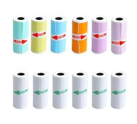 Mini Printer Sticker Paper Roll ，12 Rolls Thermal Printer Paper Kids Camera Paper Roll Thermal Adhesive for Instant Photo Camera, Print Stickers