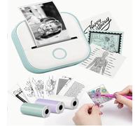 Mini Printer - Sticker Printer T02 Portable Thermal Printer Inkless Sticker Maker Machine Bluetooth Pocket Printer Phone Printer for Study Graphics, Anatomical Diagrams, Photos