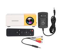 Mini Projector, 1080p Diffuse Reflection Imaging Support 23 Languages HD Projector with Speakers Yellow 100-240V(UK Plug)