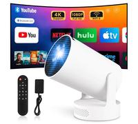 Mini Projector 2025 Upgraded Portable Projectors with WiFi BT 5.4 Support 4K 1080P Smart Projector for BedroomCompatibile with HDMI/TV Stick/Memory Stick/Laptop