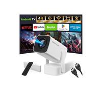 Mini Projector 2025 Upgraded with 4K & 1080P, Portable Video Projector for Bedroom & Outdoor , Android 13 with WiFi 6 & Bluetooth 5.2, Built-in Netflix, Compatible with iPhone/TV Stick