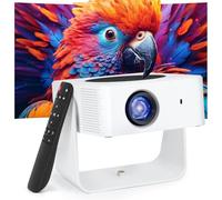 Mini Projector, 4K 1080P FHD Supported, WiFi 6 & Bluetooth 5.2, Portable Projector for Bedroom Low Fan Noise (<30dB), 360° Adjustable Stand, with Electric Focus & Auto Keystone