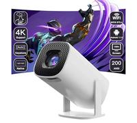 Mini Projector 4K 1080P Support, Smart Portable Projector WiFi6 BT 5.4 Android 11, Auto Horizontal Correction 180°Rotatable Outdoor Movie Projector Compatible with Phone