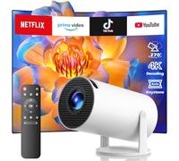 Mini Projector 4K HD with Wi-Fi and Bluetooth, 270° Adjustable Stand, Electric Focus and Automatic Keystone Correction, Portable Projector Compatible with TV Stick, HDMI