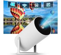 Mini Projector, 4K Portable Video Projector, Android 11, WiFi 5G, BT 5.0, 120 ANSI, Automatic Trapezium Correction Video Projector, 180 Degrees, Suitable for Phone/PC/HDMI USB