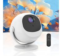 Mini Projector 4K Support with WiFi 6 and BT 5.2, Built-in Speaker, Auto Vertical Keystone and Focus, 180° Rotatable Portable Projector, 150" Display for Home Bedroom Outdoor, White+Black